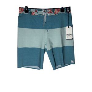 Billabong Board Shorts Mens Size 29‎ (SMALL) Blue Floral Swim Trunks Beach NEW